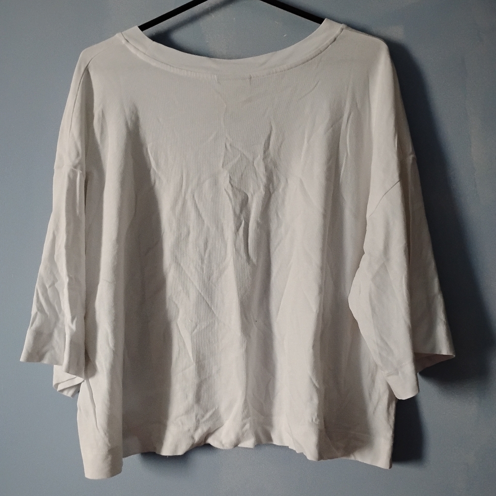 Farm Rio White And Blue Cotton Fish Brazil Oversized Tee L - Picture 7 of 8